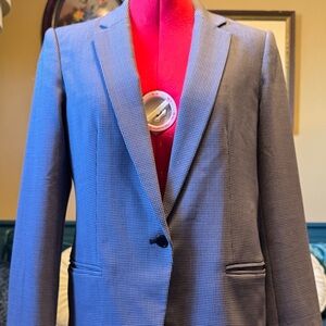 Club Monaco casual grey-blue houndstooth print blazer